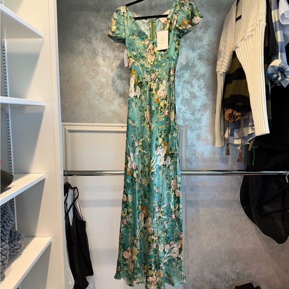 Selkie x Bridgerton Kate Flutter SlopDress in Green - Picture 1 of 3